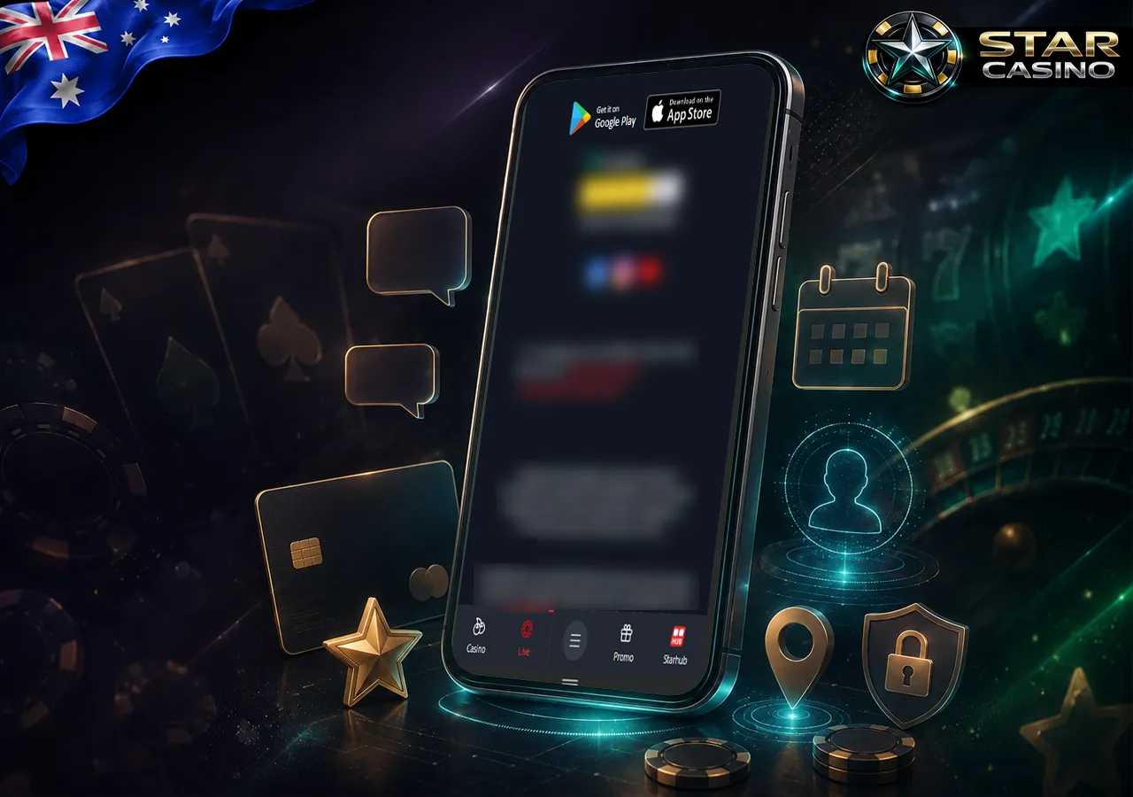 Mobile casino app with phone, notifications and club rewards